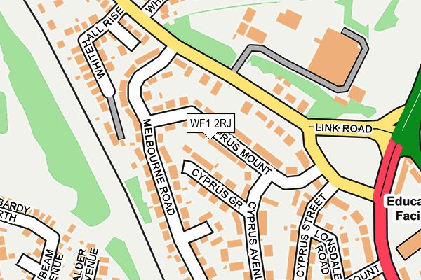 WF1 2RJ map - OS OpenMap – Local (Ordnance Survey)