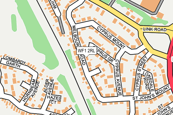 WF1 2RL map - OS OpenMap – Local (Ordnance Survey)