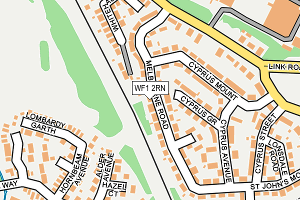 WF1 2RN map - OS OpenMap – Local (Ordnance Survey)