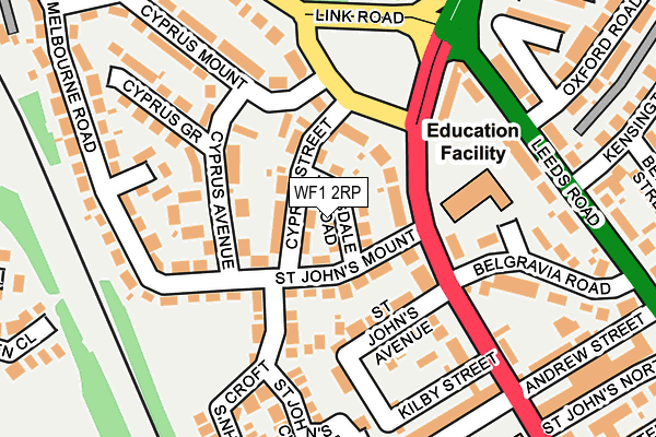 WF1 2RP map - OS OpenMap – Local (Ordnance Survey)