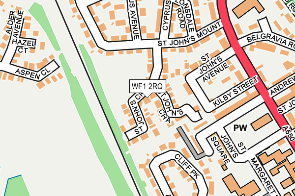 WF1 2RQ map - OS OpenMap – Local (Ordnance Survey)