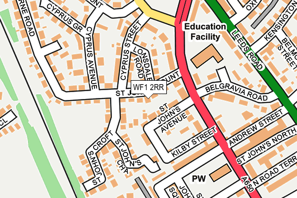 WF1 2RR map - OS OpenMap – Local (Ordnance Survey)