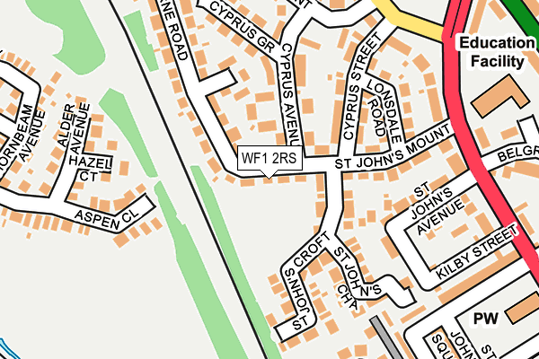 WF1 2RS map - OS OpenMap – Local (Ordnance Survey)