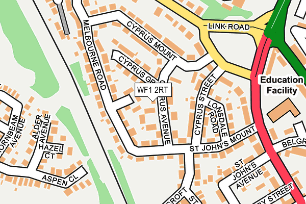 WF1 2RT map - OS OpenMap – Local (Ordnance Survey)