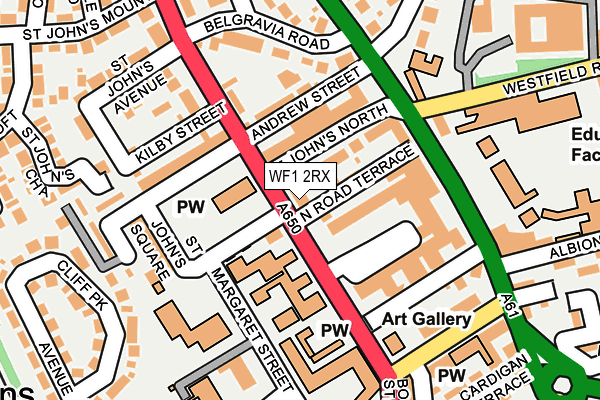 WF1 2RX map - OS OpenMap – Local (Ordnance Survey)