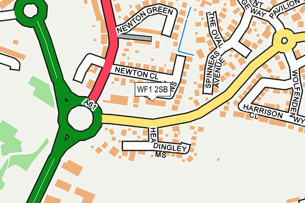 WF1 2SB map - OS OpenMap – Local (Ordnance Survey)