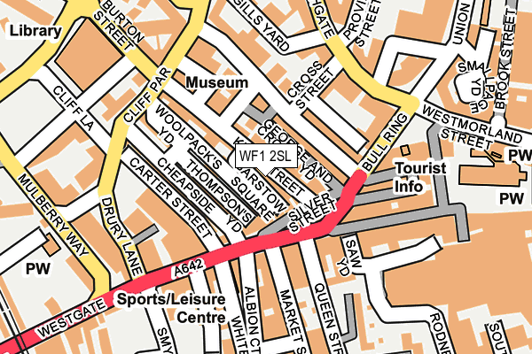 WF1 2SL map - OS OpenMap – Local (Ordnance Survey)