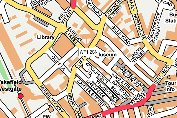 WF1 2SN map - OS OpenMap – Local (Ordnance Survey)