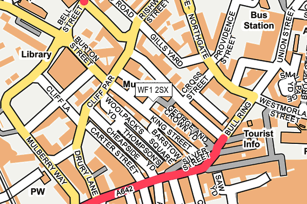 WF1 2SX map - OS OpenMap – Local (Ordnance Survey)