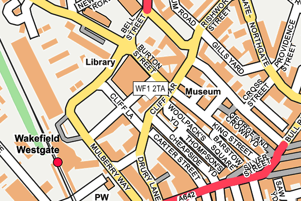 WF1 2TA map - OS OpenMap – Local (Ordnance Survey)