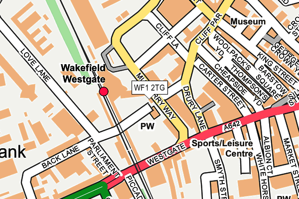 WF1 2TG map - OS OpenMap – Local (Ordnance Survey)