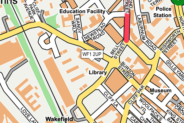 WF1 2UP map - OS OpenMap – Local (Ordnance Survey)