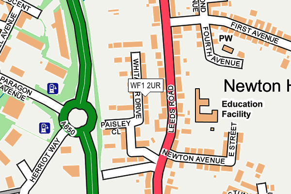 WF1 2UR map - OS OpenMap – Local (Ordnance Survey)