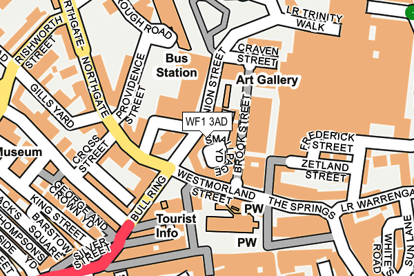 WF1 3AD map - OS OpenMap – Local (Ordnance Survey)