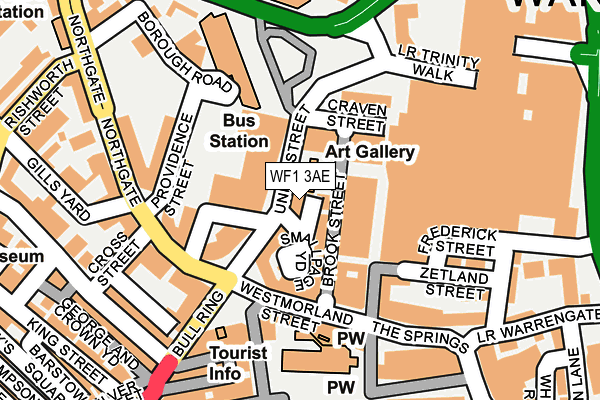 WF1 3AE map - OS OpenMap – Local (Ordnance Survey)