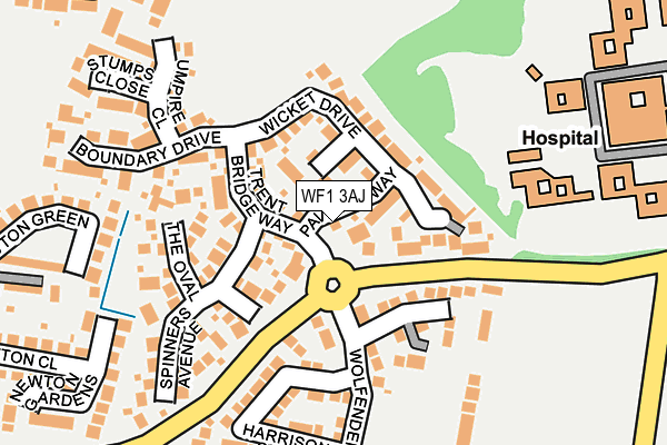 WF1 3AJ map - OS OpenMap – Local (Ordnance Survey)