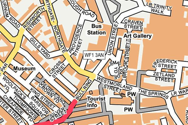 WF1 3AN map - OS OpenMap – Local (Ordnance Survey)