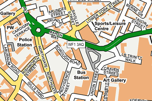 WF1 3AQ map - OS OpenMap – Local (Ordnance Survey)