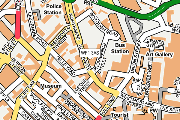 WF1 3AS map - OS OpenMap – Local (Ordnance Survey)