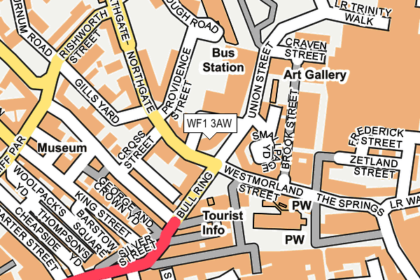 WF1 3AW map - OS OpenMap – Local (Ordnance Survey)