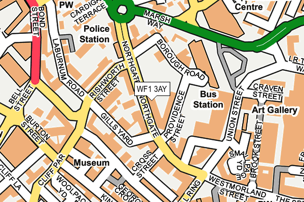 WF1 3AY map - OS OpenMap – Local (Ordnance Survey)