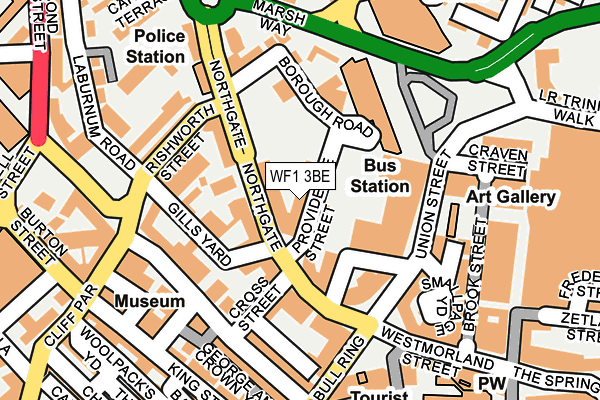 WF1 3BE map - OS OpenMap – Local (Ordnance Survey)