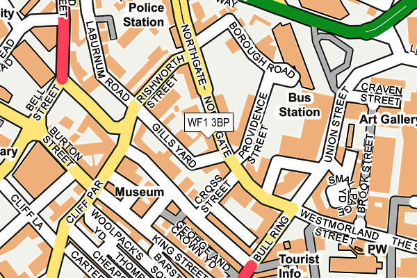 WF1 3BP map - OS OpenMap – Local (Ordnance Survey)