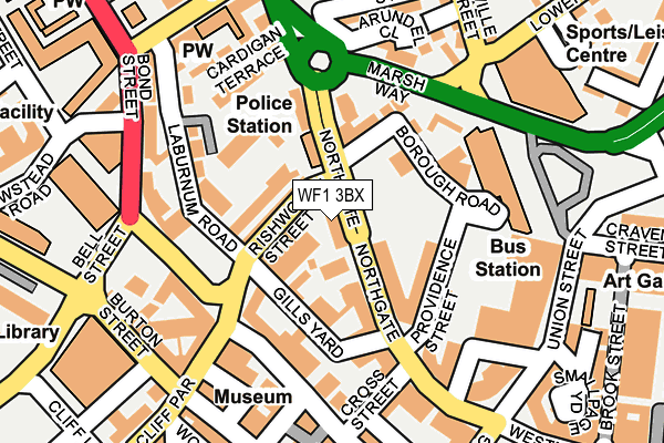 WF1 3BX map - OS OpenMap – Local (Ordnance Survey)