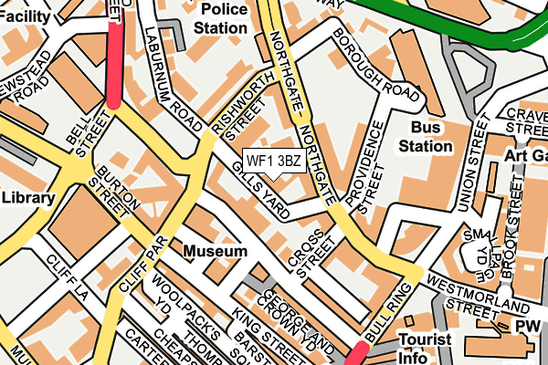 WF1 3BZ map - OS OpenMap – Local (Ordnance Survey)