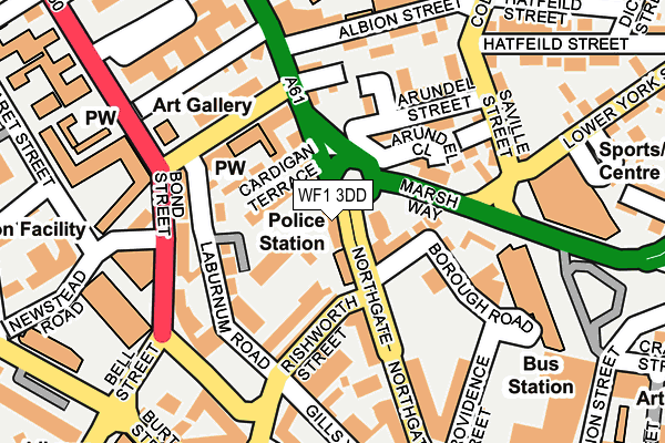 WF1 3DD map - OS OpenMap – Local (Ordnance Survey)