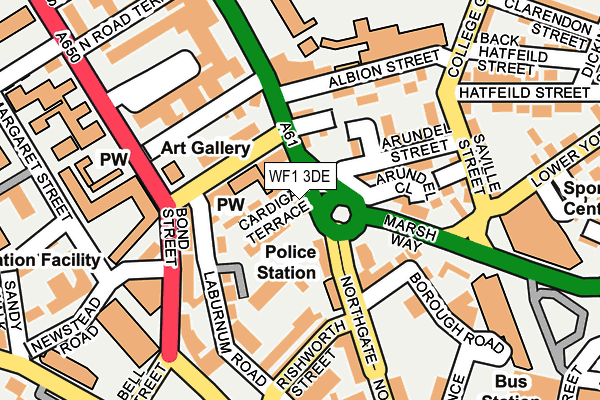 WF1 3DE map - OS OpenMap – Local (Ordnance Survey)