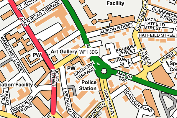 WF1 3DG map - OS OpenMap – Local (Ordnance Survey)