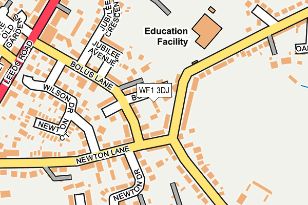 WF1 3DJ map - OS OpenMap – Local (Ordnance Survey)