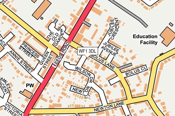 WF1 3DL map - OS OpenMap – Local (Ordnance Survey)