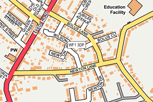 WF1 3DP map - OS OpenMap – Local (Ordnance Survey)