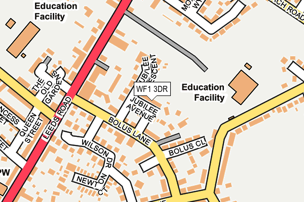 WF1 3DR map - OS OpenMap – Local (Ordnance Survey)