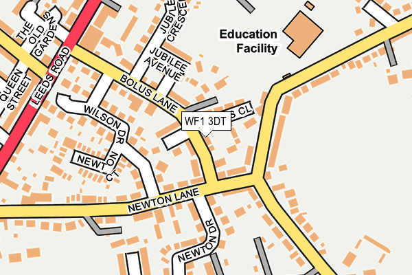 WF1 3DT map - OS OpenMap – Local (Ordnance Survey)