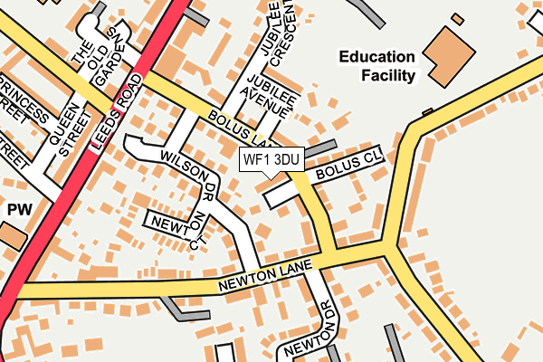 WF1 3DU map - OS OpenMap – Local (Ordnance Survey)