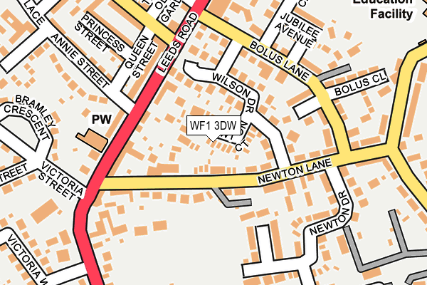 WF1 3DW map - OS OpenMap – Local (Ordnance Survey)