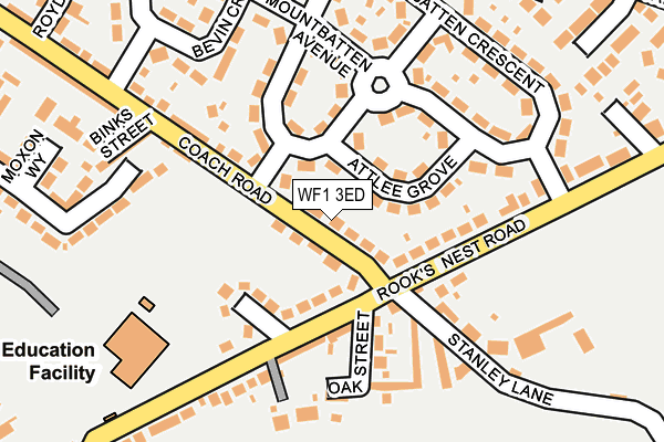 WF1 3ED map - OS OpenMap – Local (Ordnance Survey)