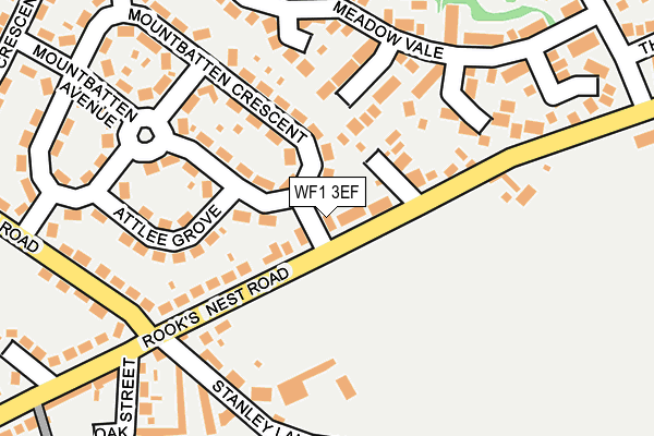 WF1 3EF map - OS OpenMap – Local (Ordnance Survey)