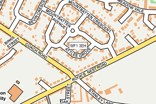 WF1 3EH map - OS OpenMap – Local (Ordnance Survey)