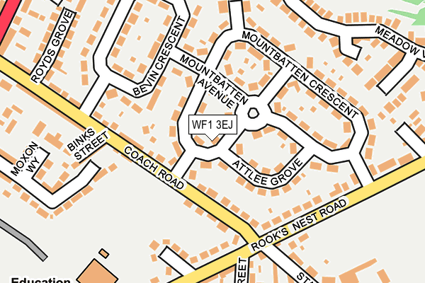 WF1 3EJ map - OS OpenMap – Local (Ordnance Survey)