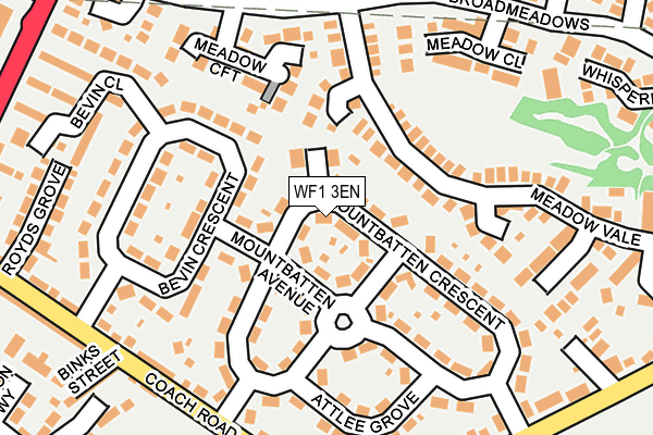 WF1 3EN map - OS OpenMap – Local (Ordnance Survey)