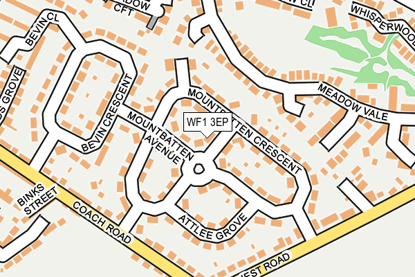 WF1 3EP map - OS OpenMap – Local (Ordnance Survey)