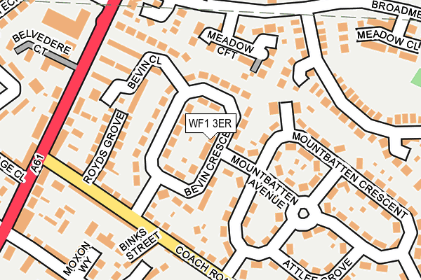WF1 3ER map - OS OpenMap – Local (Ordnance Survey)