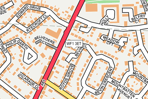 WF1 3ET map - OS OpenMap – Local (Ordnance Survey)