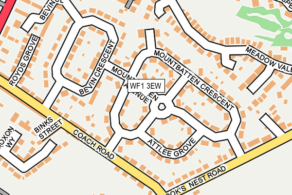 WF1 3EW map - OS OpenMap – Local (Ordnance Survey)