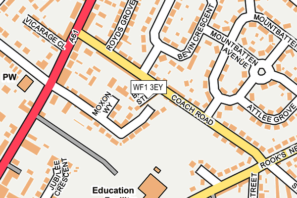 WF1 3EY map - OS OpenMap – Local (Ordnance Survey)