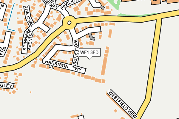 WF1 3FD map - OS OpenMap – Local (Ordnance Survey)